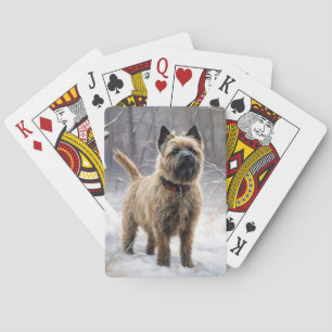 Cairn Terrier Laat het sneeuwen Kerstmis Pokerkaarten