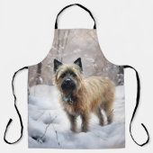 Cairn Terrier Laat het sneeuwen Kerstmis Schort (Voorkant)