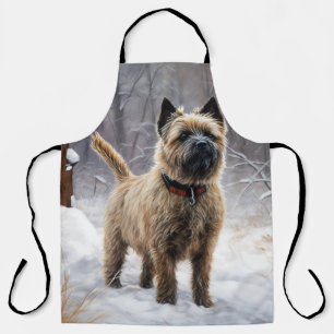 Cairn Terrier Laat het sneeuwen Kerstmis Schort
