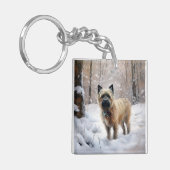 Cairn Terrier Laat het sneeuwen Kerstmis Sleutelhanger (Voorkant Links)