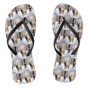 Cairn Terrier Laat het sneeuwen Kerstmis Teenslippers