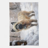 Cairn Terrier Laat het sneeuwen Kerstmis Theedoek (Verticaal)