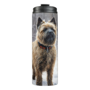 Cairn Terrier Laat het sneeuwen Kerstmis Thermosbeker