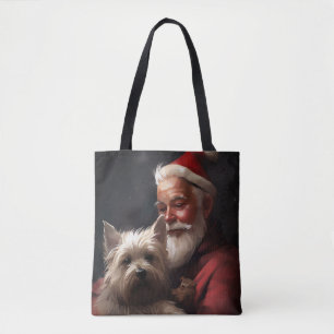 Cairn Terrier met Sinterklaas Feestelijke Kerstmis Draagtas