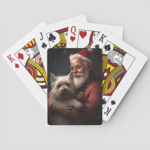 Cairn Terrier met Sinterklaas Feestelijke Kerstmis Pokerkaarten