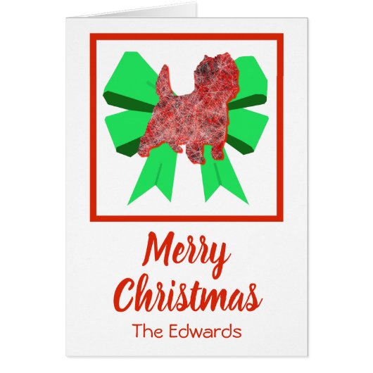 Cairn Terrier mignonne Christmas Dog & Bow Card (Devant)
