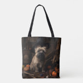Cairn Terrier pompoenen Halloween eng Draagtas (Achterkant)