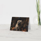 Cairn Terrier pompoenen Halloween eng Kaart (Voorkant)