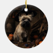Cairn Terrier pompoenen Halloween eng Keramisch Ornament (Achterkant)