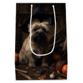Cairn Terrier pompoenen Halloween eng Medium Cadeauzakje (Achterkant)