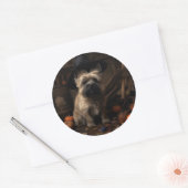 Cairn Terrier pompoenen Halloween eng Ronde Sticker (Envelop)