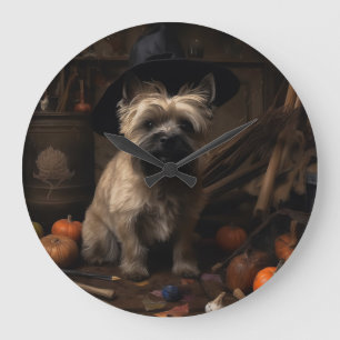 Cairn Terrier Pompoenen Halloween Griezelen Grote Klok