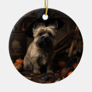 Cairn Terrier Pompoenen Halloween Griezelen Keramisch Ornament