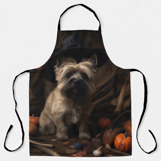 Cairn Terrier Pompoenen Halloween Griezelen Schort (Voorkant)