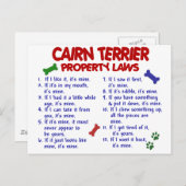 CAIRN TERRIER Property Laws 2 Briefkaart (Voorkant / Achterkant)
