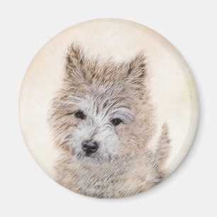 Cairn Terrier Puppy Schilderij - Originele Honden Magneet
