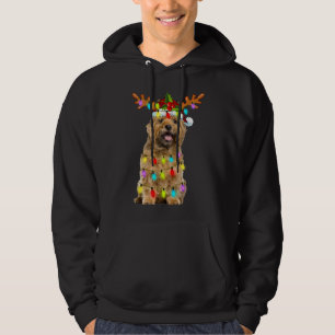 Cairn Terrier Reindeer Christmas Lights Funny Dog Hoodie