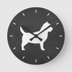 Cairn Terrier Silhouette Ronde Klok