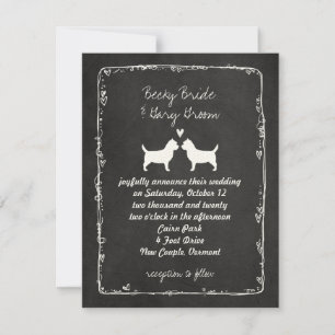 Cairn Terrier Silhouettes Wedding Kaart
