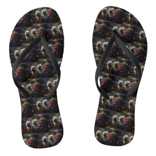 Cairn Terrier Sneeuw Slede Kerst Decoratie Teenslippers