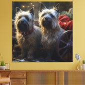 Cairn Terrier Snowy Sleigh Kerst Decor Canvas Afdruk (Insitu (Woonkamer))