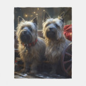 Cairn Terrier Snowy Sleigh Kerst Decor Fleece Deken (Voorkant)
