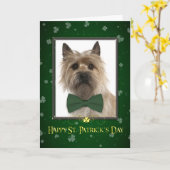 Cairn Terrier St. Patrick's Day Kaart (Gele Bloem)