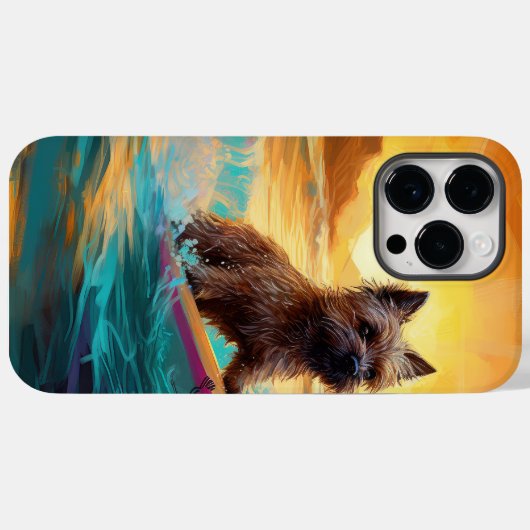Cairn Terrier Strand Surfen Schilderij Case-Mate iPhone Case (Achterkant (horizontaal))