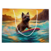 Cairn Terrier Strand Surfen Schilderij Groot Cadeauzakje (Achterkant)