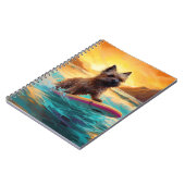 Cairn Terrier Strand Surfen Schilderij Notitieboek (Linkerzijde)