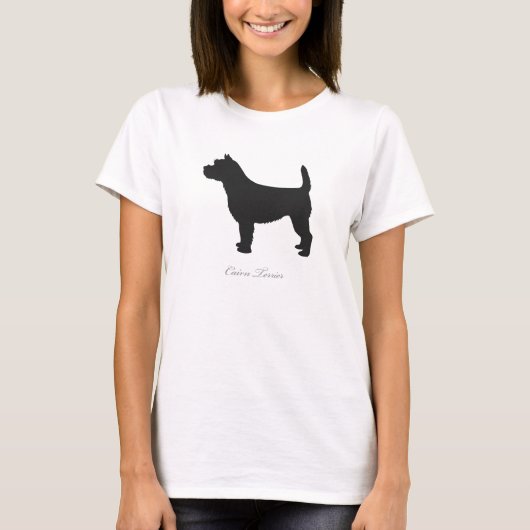 Cairn Terrier T-shirt (zwart silhouet) (Voorkant)