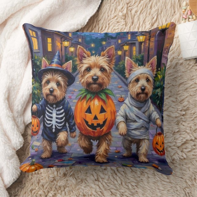 Cairn Terrier Trick-or-Treating Halloween kostuums Kussen (Deken)