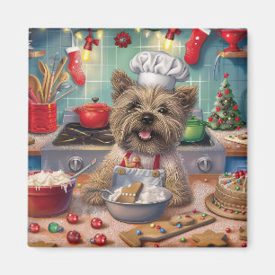 Cairn Terrier Vakantie Bakken: Feestelijke Kerstmi Magneet