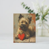 Cairn Terrier  Valentijnsdag Briefkaart (Staand voorkant)