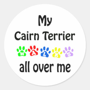 Cairn Terrier Wandelingen Ontwerp Ronde Sticker