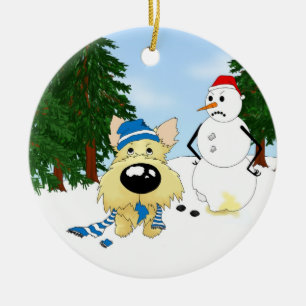 Cairn Terrier Winter Scene Keramisch Ornament