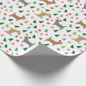 Cairn Terriers Santa Hats Kerstboom Cadeaupapier (Hoek)