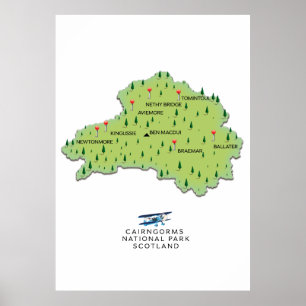 Cairngorms Nationaal Park kaart Poster