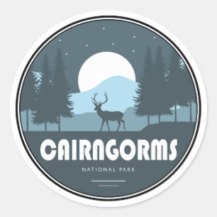 Cairngorms National Park Scotland Deer Ronde Sticker