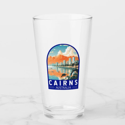 Cairns Australia Travel Art Vintage Glas (Voorkant)