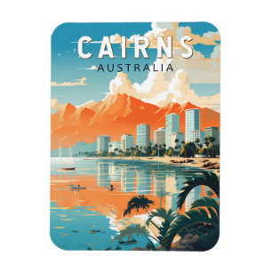 Cairns Australia Travel Art Vintage Magneet
