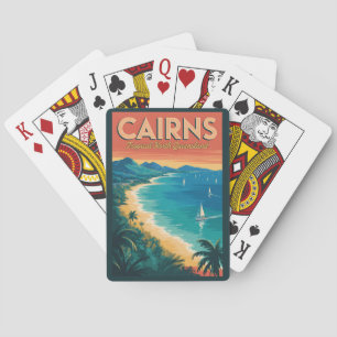 Cairns Australië Illustratie Reis Kunst Vintage Pokerkaarten