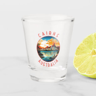 Cairns Australië Retro Noodlijdende Cirkel Shot Glas