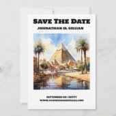 Caïro bestemming bruiloft bewaar de datum modern save the date (Voorkant)
