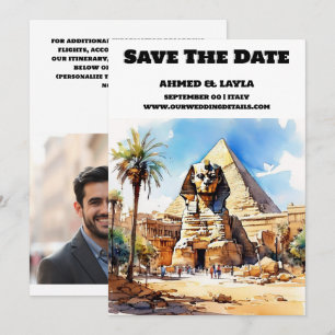 Caïro bruiloft save the date Sfinx piramide Egypte