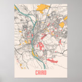 Caïro - Egypt Chalk City Map Poster (Voorkant)