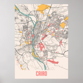Caïro - Egypt Chalk City Map Poster