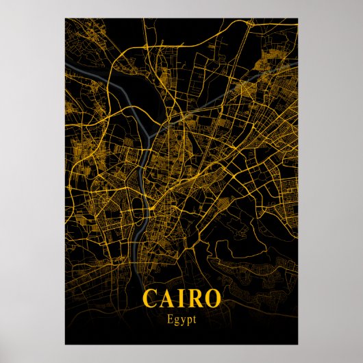 Caïro - Egypt Gold City Map Poster (Voorkant)