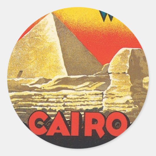  Caïro Egypt Reizen Ronde Sticker (Voorkant)