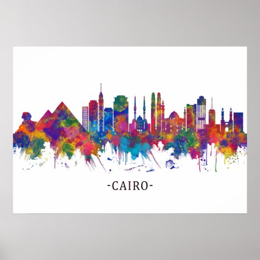 Cairo Egypt Skyline Poster (Voorkant)